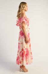 Lona Midi Dress - Pink Floral