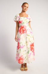 Gina Summer Midi Dress - Floral