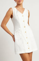 Cityline Vest Dress - White