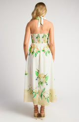 Ashton Bardot Midi Dress - Lemon Floral