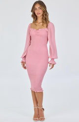 Adelle Midi Dress - Rose - First Design