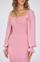 Adelle Midi Dress - Rose - First Design