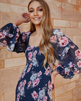 Gail Dress - Navy Floral - First Design