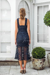 Isabella Lace Dress In Navy - First Design