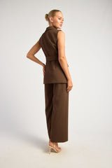 Noreen Wide Leg Pant - Espresso