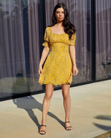 Kris Dress - Yellow Floral - First Design