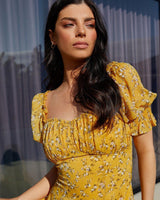 Kris Dress - Yellow Floral - First Design