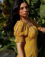 Kris Dress - Yellow Floral - First Design