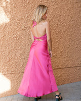 Laila Satin Dress - Fuchia - First Design