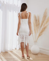 Lara Midi Dress - White - First Design