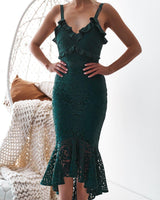 Leanne Dress In Emerald Green - First Design
