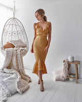 Leanne Dress In Mustard - First Design