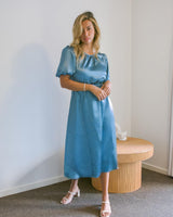 Mia Midi Dress- Steel Blue - First Design