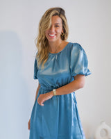 Mia Midi Dress- Steel Blue - First Design
