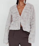 Montanica Faux Fur Coat - Light Grey - First Design