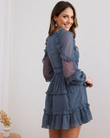 Sasha Mini Dress - Steel Blue - First Design