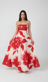 Hampton Floral Maxi Dress - Red