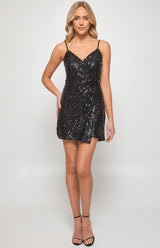 Sequin Mini Dress - Black - First Design