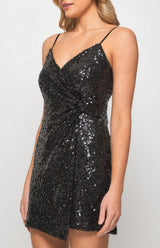 Sequin Mini Dress - Black - First Design