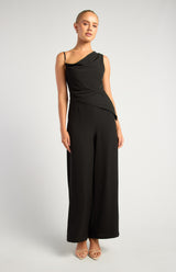 Nat Cowl Neckline Jumpsuit - Black