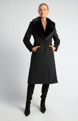 Lane Fur Collar Jacket - Black