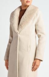Lane Fur Collar Jacket - Champagne
