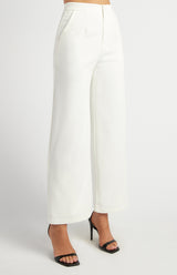 Edith Straight Leg Pant - White