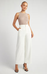 Edith Straight Leg Pant - White
