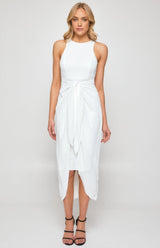 Stania Midi Dress - White - First Design