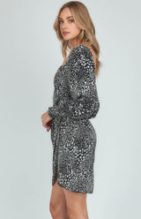 Tash Mini Dress - Black Leopard - First Design