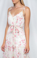 Tiana Maxi Dress - Pink Floral Print - First Design