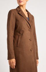Dash Suede Coat - Chocolate