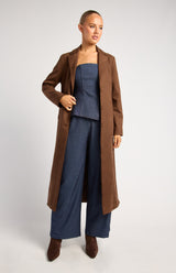 Dash Suede Coat - Chocolate