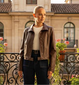 Kat Leather Jacket - Chocolate