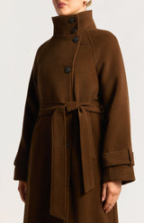 Kenneth Faux Wool Coat - Chocolate