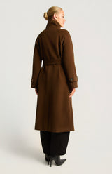 Kenneth Faux Wool Coat - Chocolate