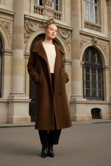 Kenneth Faux Wool Coat - Chocolate