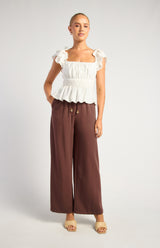 Natallia Textured Pants - Expresso