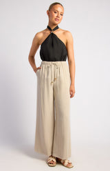 Natalia Textured Pants - Stone
