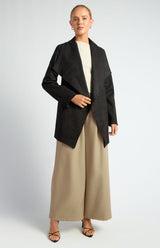 Mellow Suede Waterfall Jacket - Black