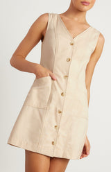 Cityline Vest Dress - Beige