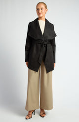 Mellow Suede Waterfall Jacket - Black