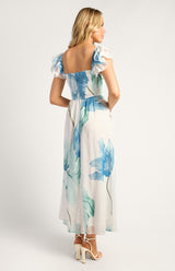 Wildflower Midi Dress -Blue Floral