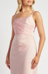 Rosie Satin Midi Dress - PalePink