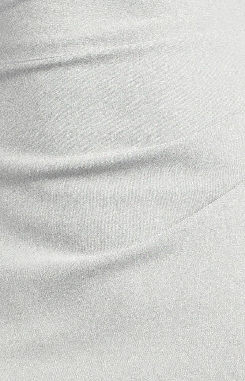 Rosie Satin Midi Dress - Silver