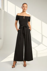 Zayla Wide Leg Trousers - Black