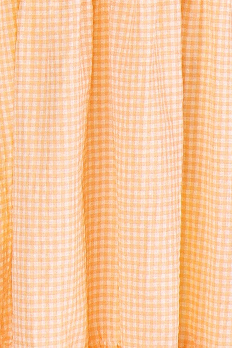 April Maxi Dress - Apricot Gingham - First Design