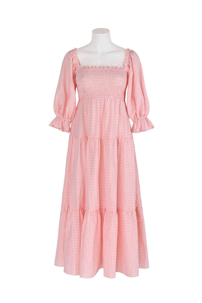 April Maxi Dress - Pink Gingham - First Design