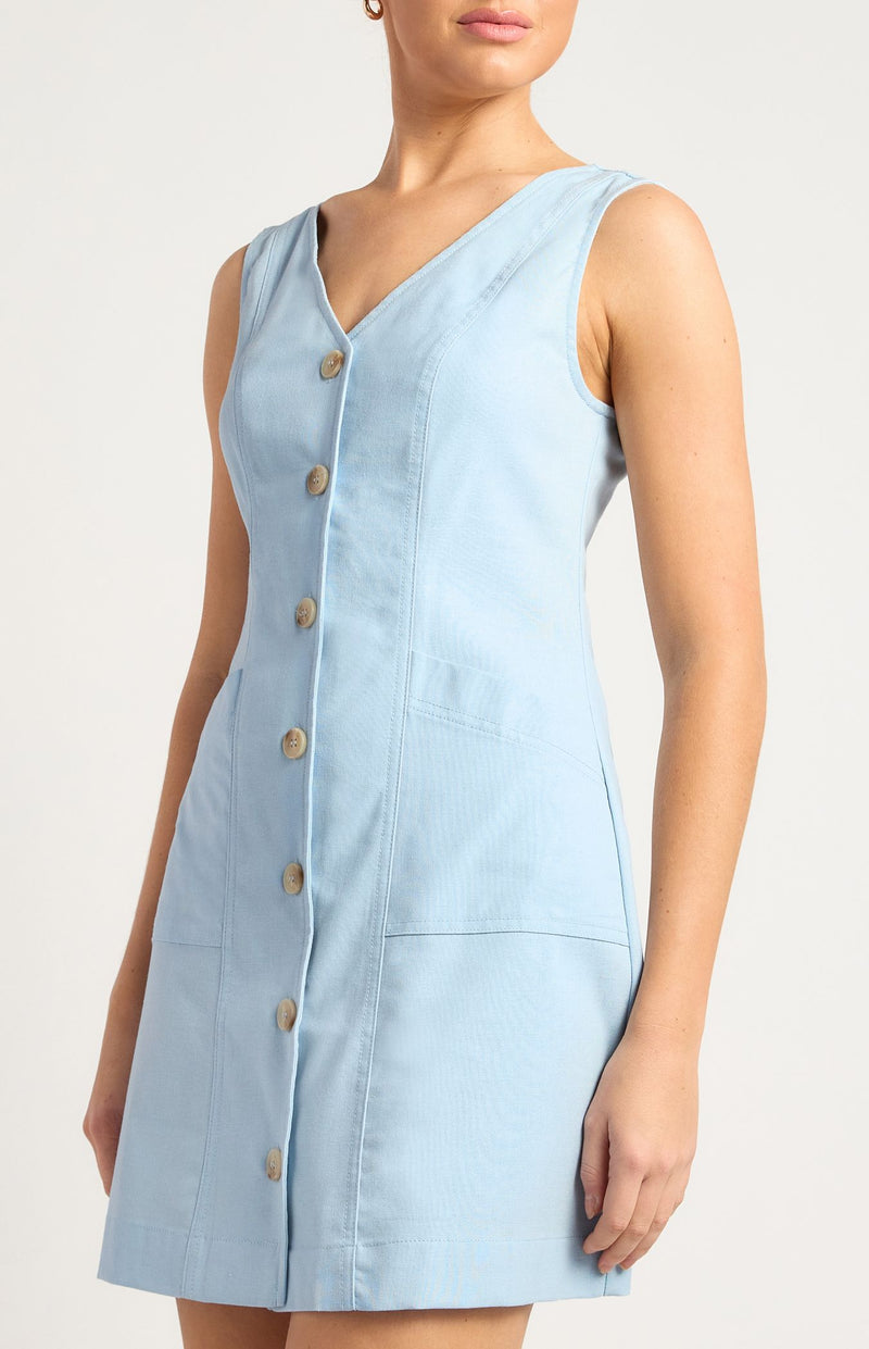 Cityline Vest Dress - Blue