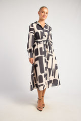 Frances Linen Shirt Dress - Black